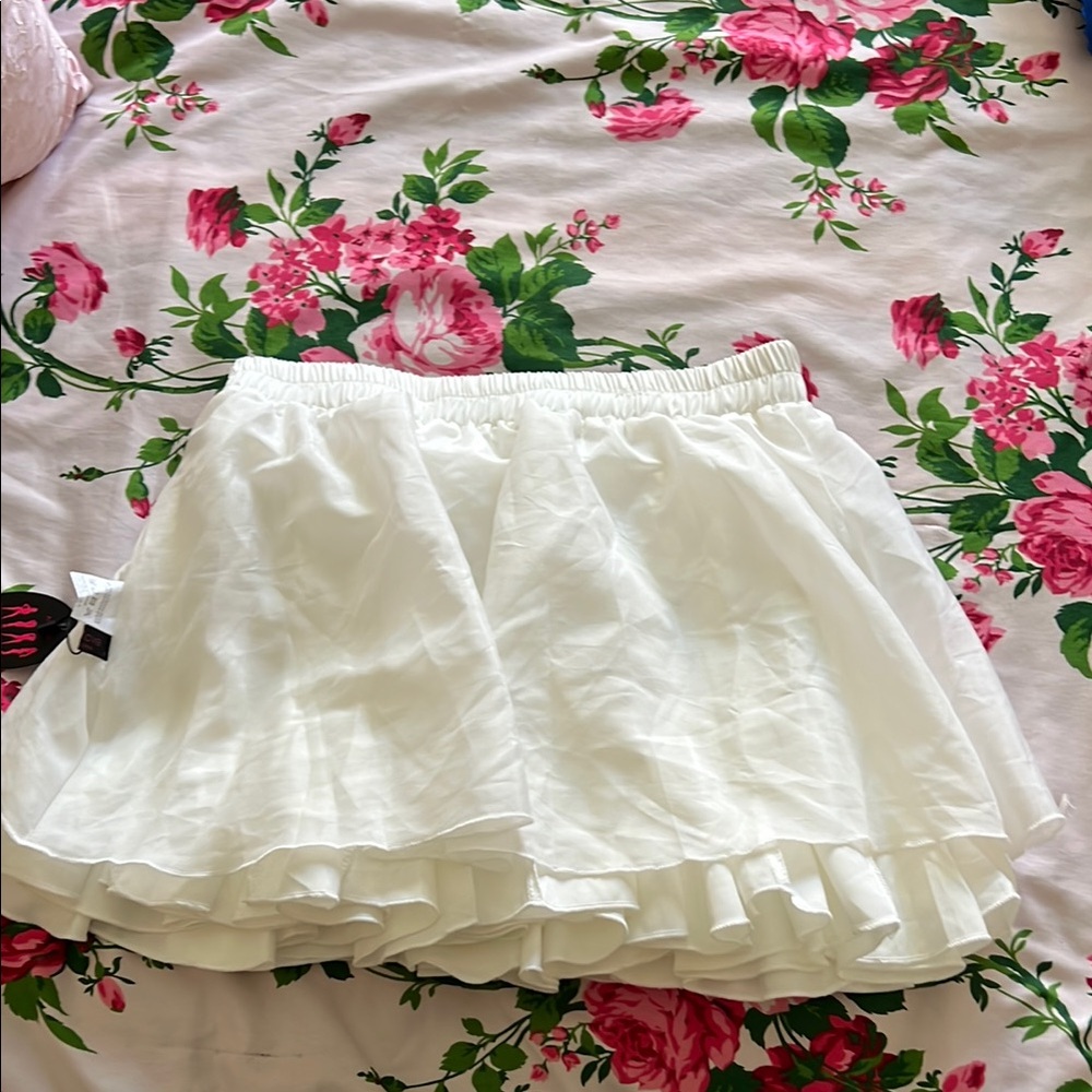 Cream Pleated A-Line Midi Skirt for Casual Wear - Picture 3 of 3